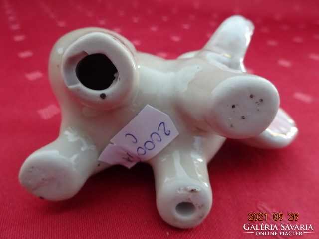 German porcelain figurine, pink ear, small elephant, length 8.8 cm. He has!