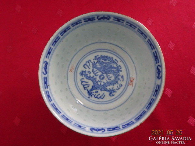 Kínai porcelán, rizses tál, átmérője 11,5 cm. Vanneki!