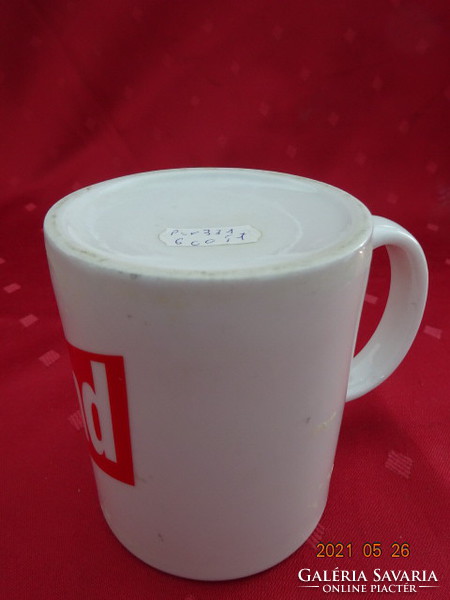 Kínai porcelán pohár, PUR felirattal, magassága 9,7 cm. Vanneki!