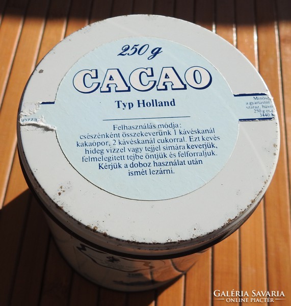 Retro - kb. 40 éves - pléh kakaós doboz - Holland kakaó Nyugatnémet termék