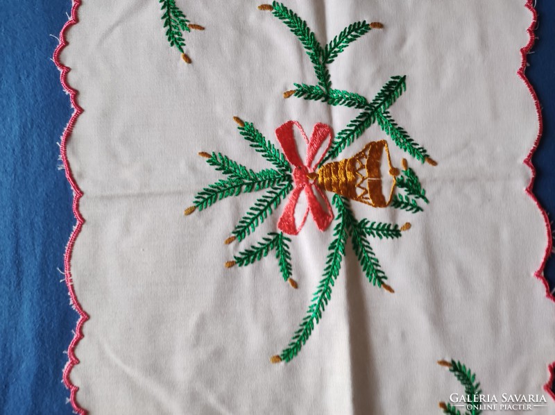 Hand embroidered Christmas tablecloth