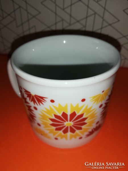 Retró Zsolnay csésze, bögre narancssárga mintával 7.