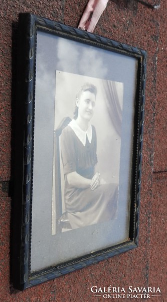 Antique wooden frame - with old photo