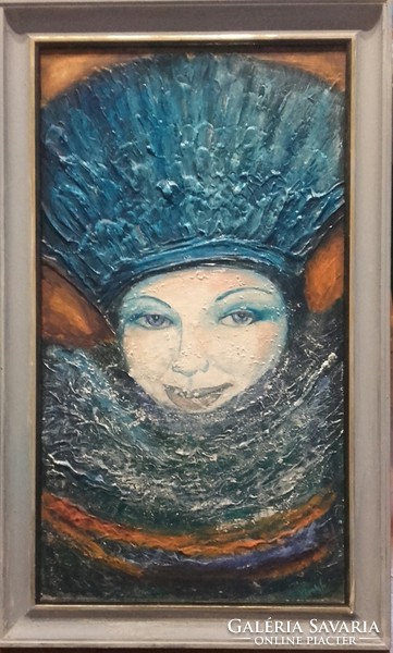 A jégkirálynő mosolya.50x30 cm. ALKUKÉPES  Károlyfi Zsófia, Prima díjas alkotó műve.