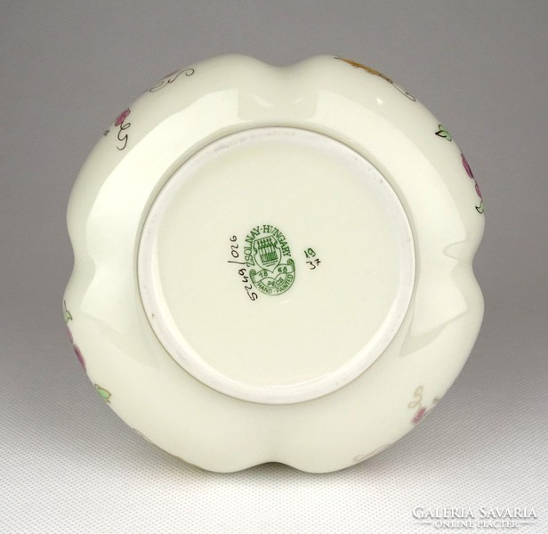 1E773 Zsolnay vajszínű pillangós gerezdes porcelán váza