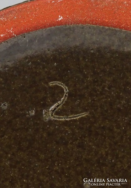 1E684 Retro mázas kerámia söröskorsó 13 cm