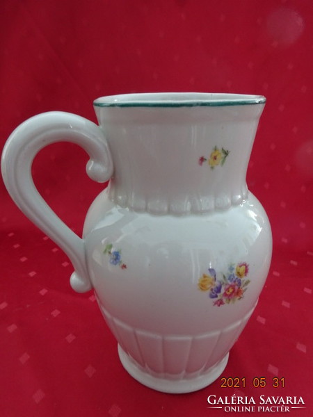 Kispest granite Hungarian porcelain, water jug with flower pattern, height 21.5 cm. He has!