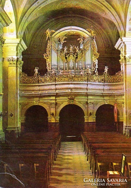Ba-070 color panorama of the Balaton region in the middle of the 20th century. Tihany, the organ of the abbey church