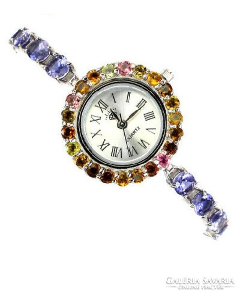 Silver women's watch 83 carats richly loaded with precious stones! Guaranteed!