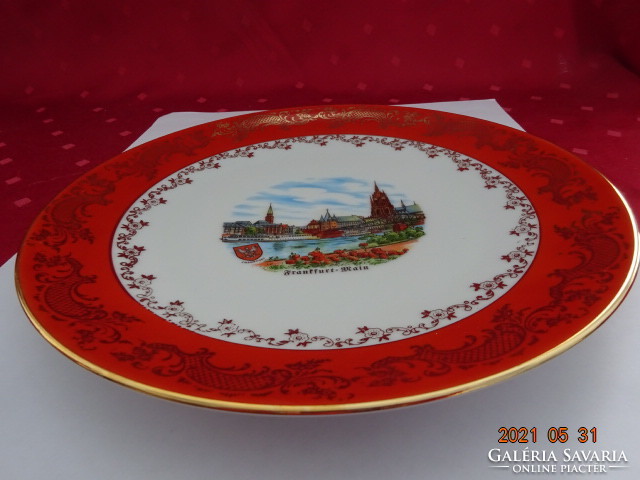 German porcelain wall plate with a view of Frankfurt. Its diameter is 26 cm. He has!