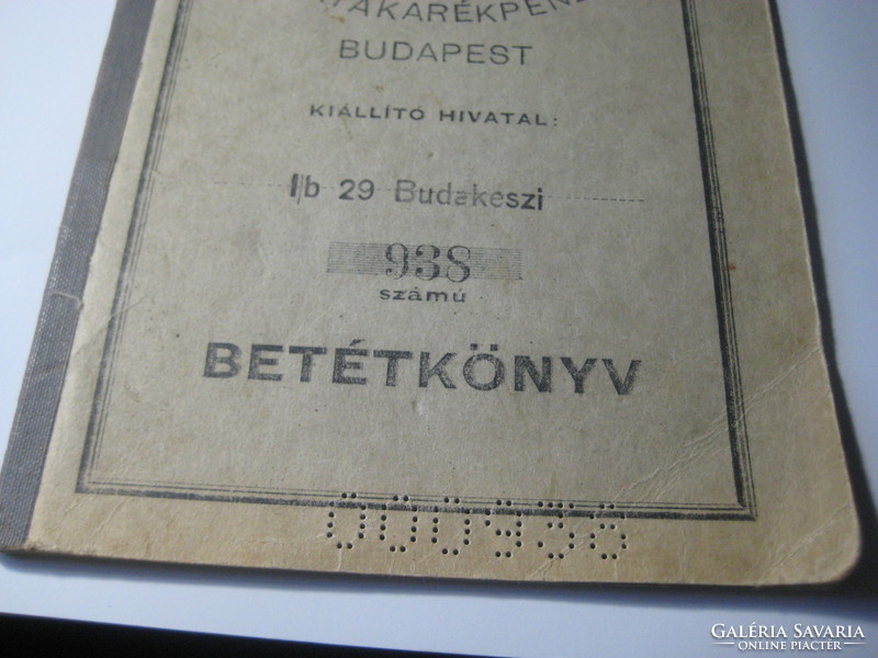 Magyar Királyi Posta Takarék betétkönyv  1946