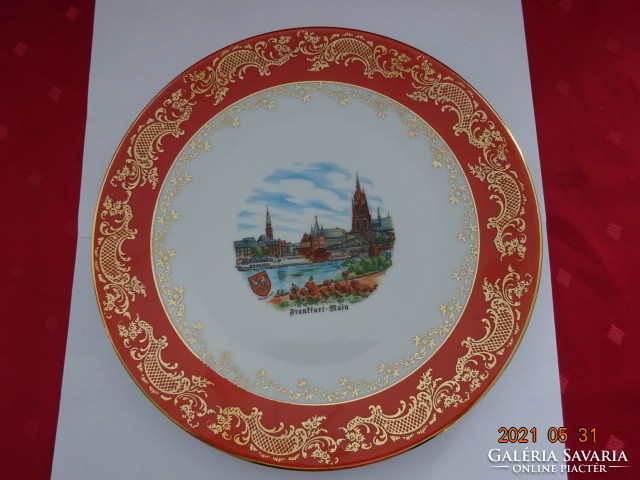 German porcelain wall plate with a view of Frankfurt. Its diameter is 26 cm. He has!