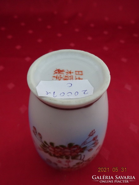 Japán porcelán váza, madár motívummal, magassága 9 cm. Vanneki!