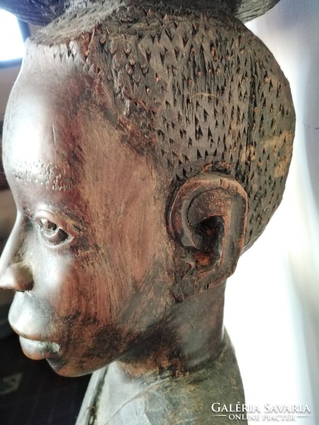 Afrikai antik valodi ébenfa szobor! 126 cm, kb 40 kg!