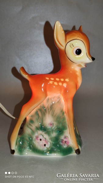 Hummel goebel porcelain walt disney bambi - doe - table lamp perfume lamp aroma lamp