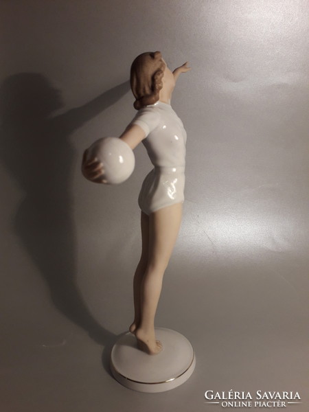 Rare schau bach kunst porcelain volleyball player gymnast woman statue figure
