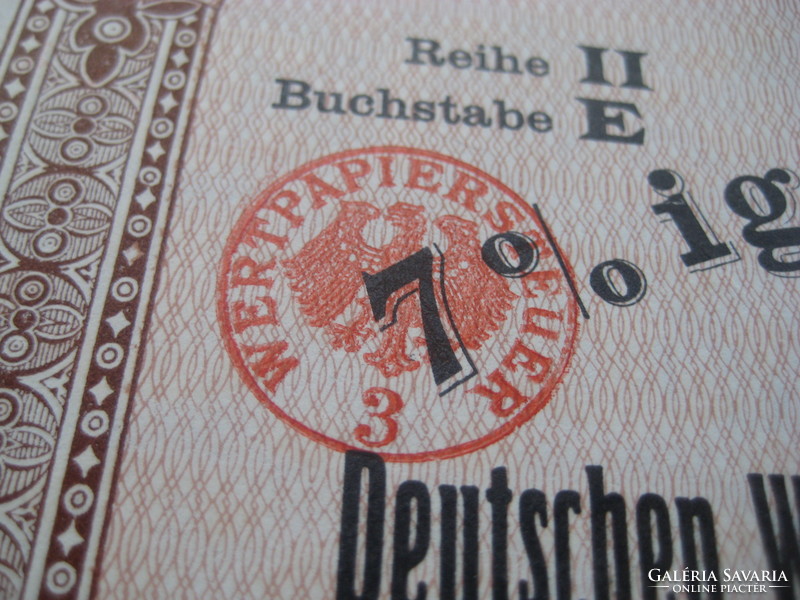 Német kötvény 7 % os  1928 ból , 200 arany márka