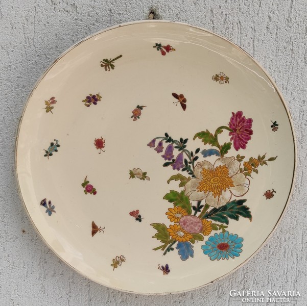 Schütz Cilli fali tányér 1800as évek gyüjteménybe. Gyönyörű falitál virágmintás. XIX.szàzad