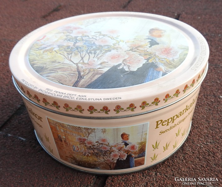 Vintage tin gift box from 1989 carl larsson collectors tin + gift Christmas tray
