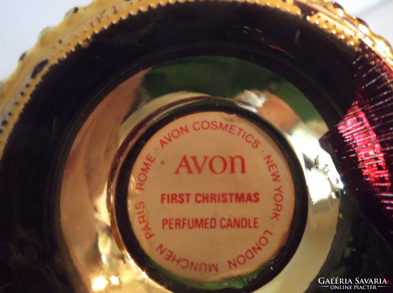 Szelence - glass - avon's first Christmas candle - curio - gold-plated - 8 x 7 cm