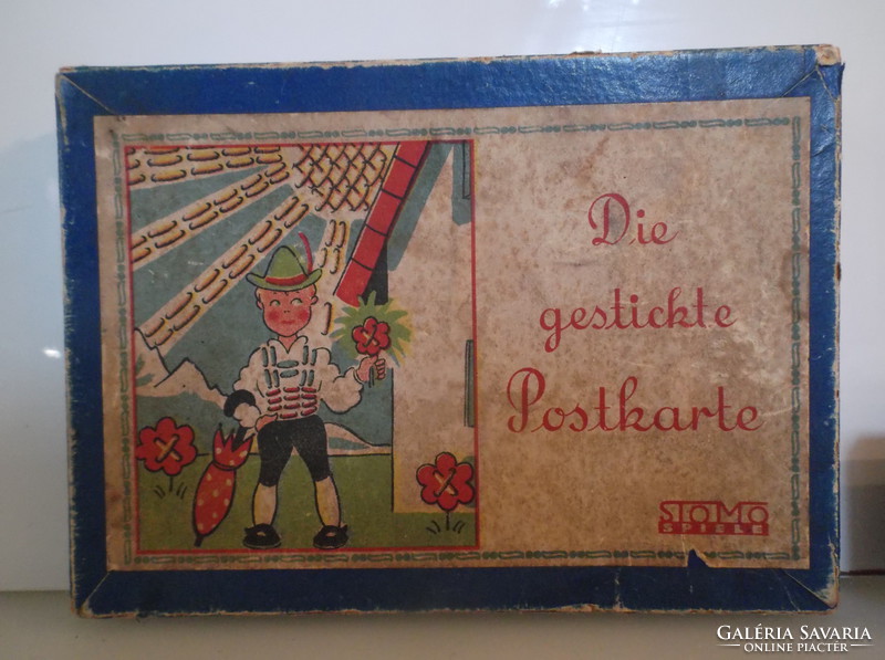 12 pcs - embroiderable postcard - 1940s - in box - old - austrian - flawless