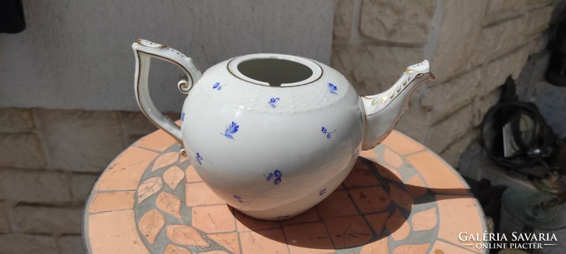 Antik Herendi teás kanna , kék virágmintás festett! Aranyozott! Elegàns, luxus teàzni,kàvézni is!