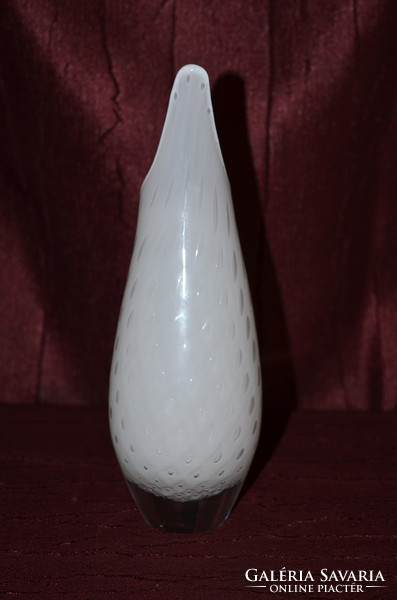 Szakított héjalt üveg váza buborék díszítéssel  ( DBZ 0028 )