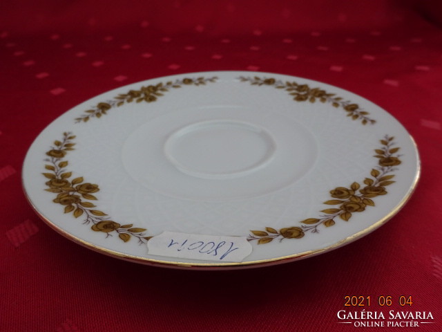 Seltmann Bavaria német porcelán, barna virágos teáscsésze alátét, átmérője 14,5 cm. 