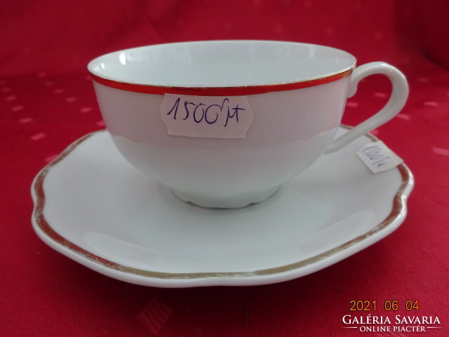 HC Csehszlovák porcelán, antik teáscsésze + alátét, arany szegélyes. Vanneki!