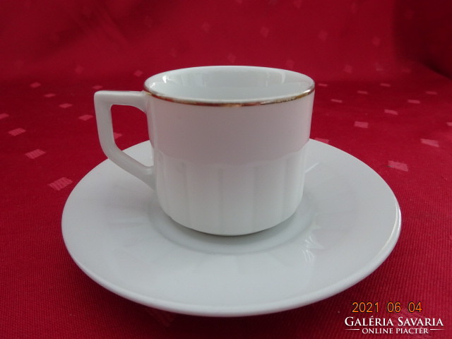 Epiag Czechoslovak porcelain, antique coffee cup + coaster. He has!