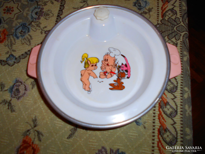 Chicco marked warming enamel plate for slow eating babies