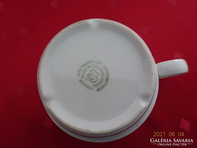 Csehszlovák porcelán, vastag falú teáscsésze - Inglazed. 