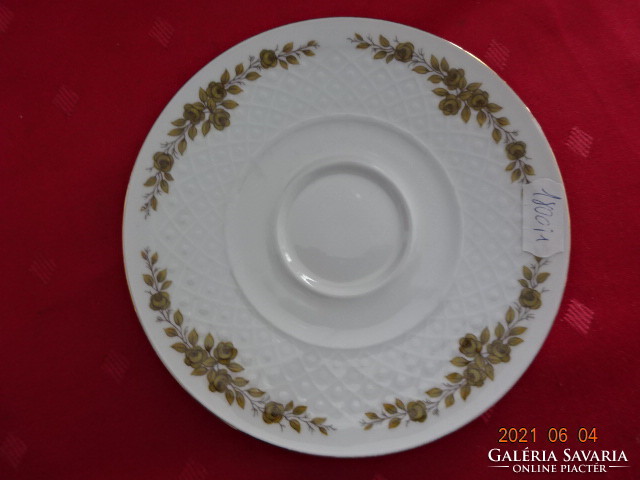 Seltmann Bavaria német porcelán, barna virágos teáscsésze alátét, átmérője 14,5 cm. 