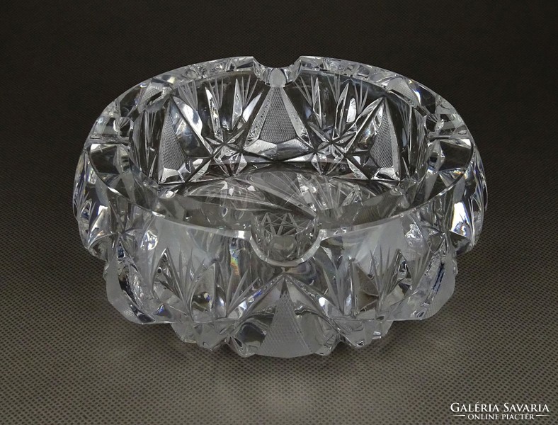 1E843 Vastag falú ólomkristály hamutál 15 cm