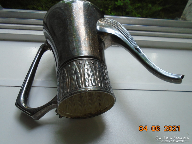 Extreme Rare Empire Argentor Embossed Palm Leaf Patterned Coffee Pouring 