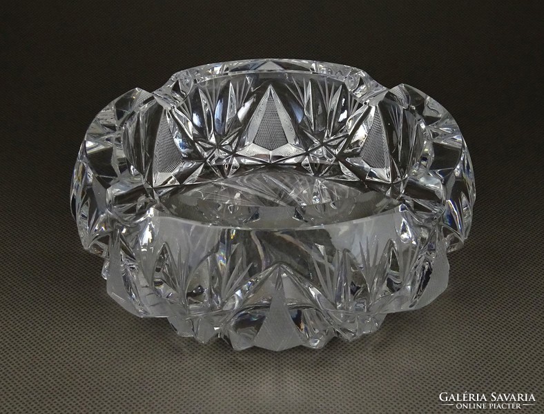1E843 Vastag falú ólomkristály hamutál 15 cm