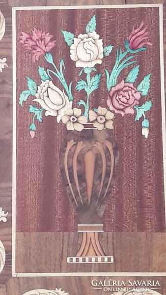 Rare marquetry picture, still life picture