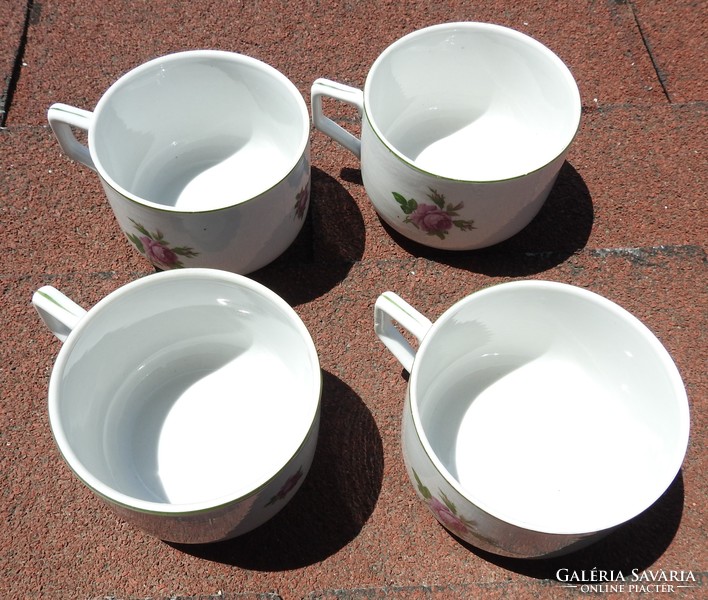 Antique rose patterned cappuccinos - long coffee - cup set - mugs