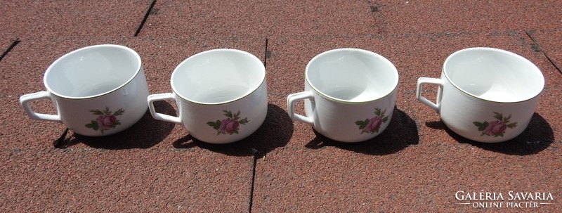 Antique rose patterned cappuccinos - long coffee - cup set - mugs