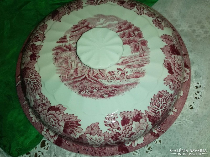 English porcelain cover, leaf-garnish bowl cover.