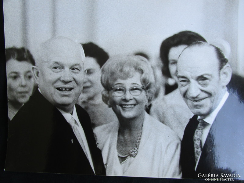 Labeled press photo photo 1964 Latabár Kálmán Honthy Hanna Khrushchev President of the Council of Ministers of the Soviet Union