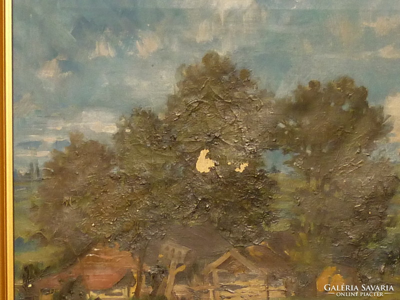 Eladó szignózott (beazonosítatlan) magyar festő olajvászon festménye