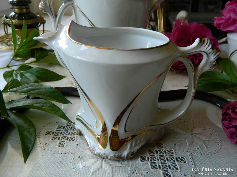 Antique geschützt porcelain serving, jug, pouring, sugar bowl, 1920