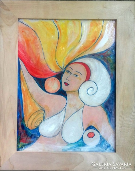Prima djas by artist. Summons summer. 40X30 cm picture from the studio, Zsófia Károlyfi (1952)