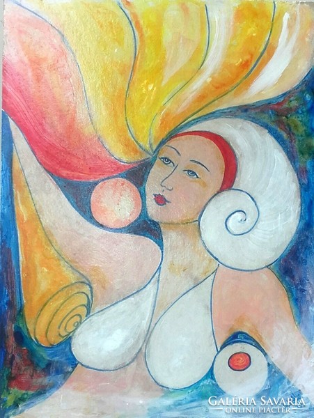 Prima djas by artist. Summons summer. 40X30 cm picture from the studio, Zsófia Károlyfi (1952)