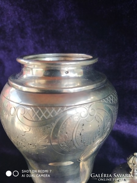 Antique silver 800 (hanau) large salt or sugar shaker