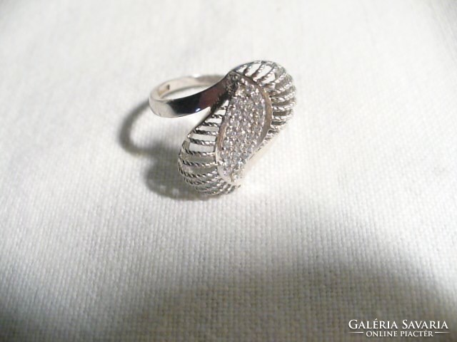 Very showy chiseled, marcasite silver ring