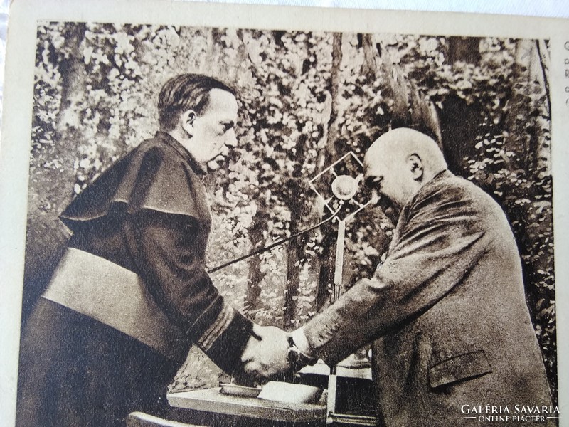 Vintage photo sheet, propaganda photo of Rákosi Matthias, Gala Charles the Bishop