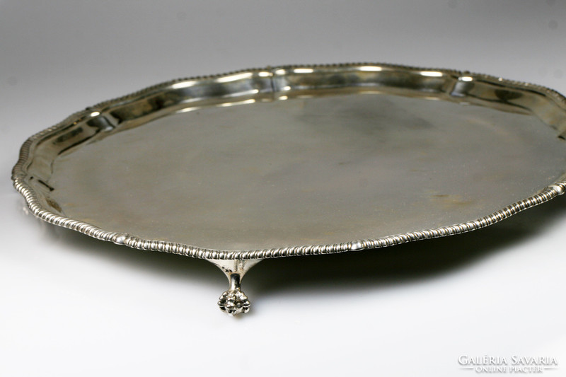 Salver silver plate Sheffield 1928 by Thomas Bradbury & Sons Ltd.