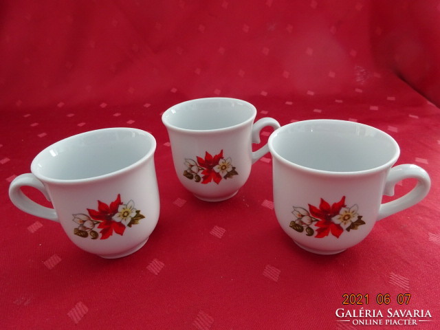 Zsolnay porcelain, poinsettia coffee cup, height 6 cm. He has!
